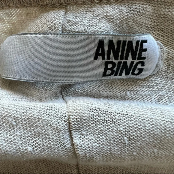 Annie Bing linen open scoop neck short sleeve tee t-shirt top 26221 - Picture 7 of 11